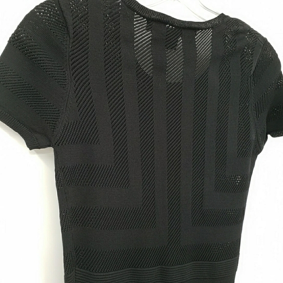 French Connection Black Bodycon Sheer Top Mini Dress - Picture 6 of 12